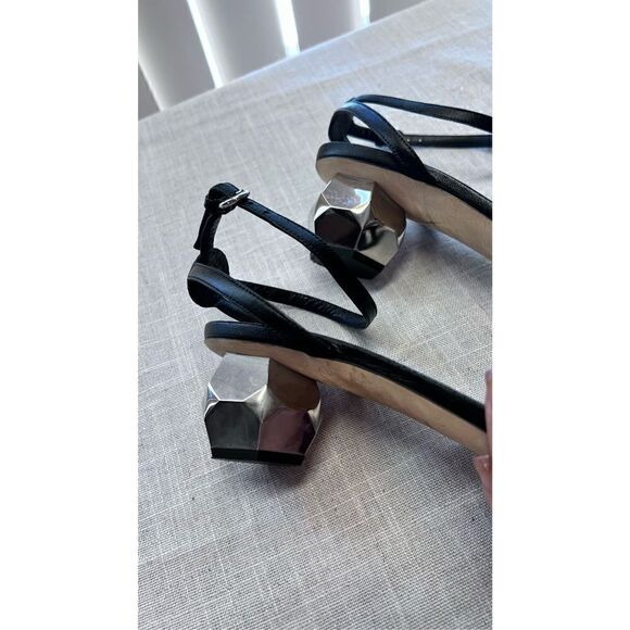 Frances Valentine Women's Leather Buckle Strap Beatrix Sandals Black Size 11 - Picture 5 of 11